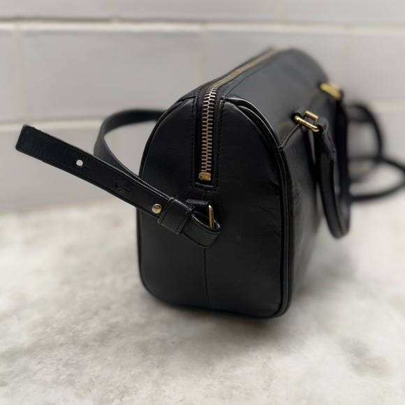 SOLD SAINT LAURENT Black Leather Classic 2-Way Duffle Baby Crossbody/Handbag - Picture 7 of 16
